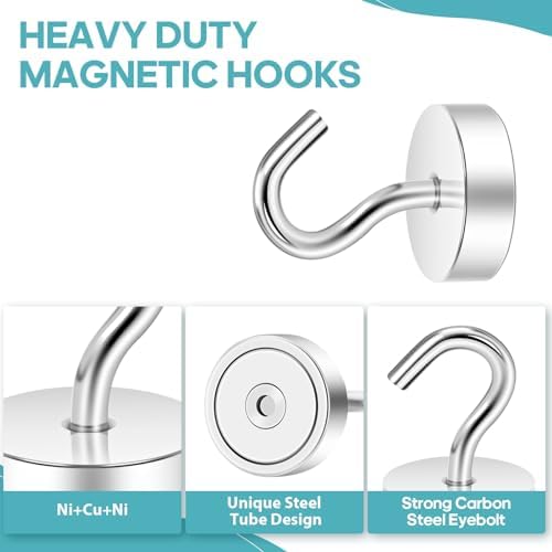 Neosmuk Magnetic Hooks, Cruise Ship Essentials, 40lb+ Heavy Duty Magnetic Hooks - Image 6