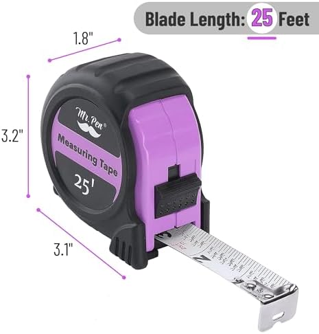 Mr. Pen- Retractable Tape Measure 25 ft, Pastel Purple, Easy Read - Image 2