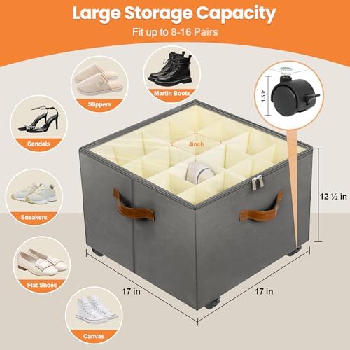 Foyego 2 Pack Shoe Organizer for Closet, Shoe Storage - Image 3