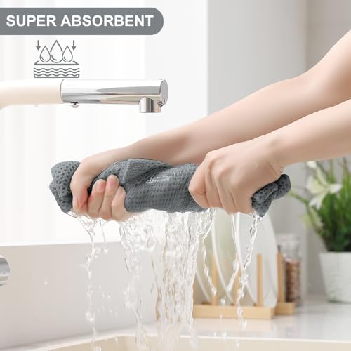 Homaxy 10 Pack 100% Cotton Kitchen Towels and Dishcloths Set - Image 3