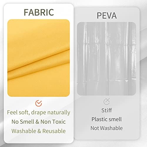 ALYVIA SPRING Waterproof Fabric Shower Curtain or Liner Yellow - Image 4