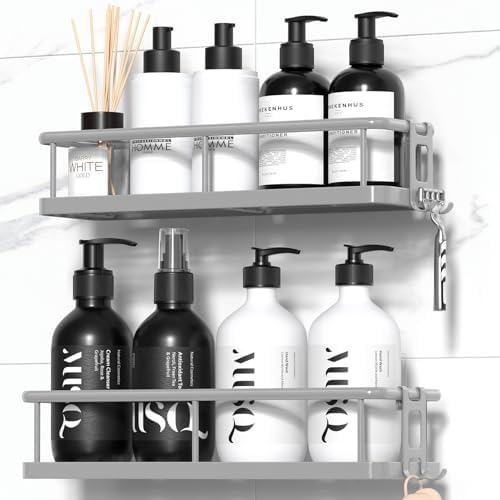 YASONIC Shower Caddy Adhesive, Rustproof Shower Organizer, Large Capacity by YASONIC