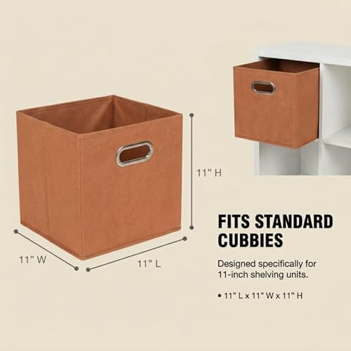 Household Essentials Fabric Storage Bins 6 Piece Set, Terracotta Color - Image 6