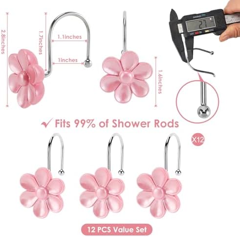 3D Floral Shower Curtain Hooks, Living Room Fun Home Decor - Image 3