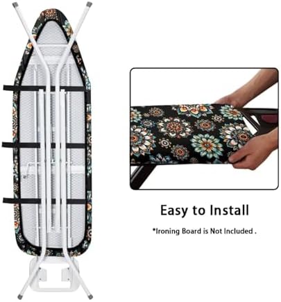 15x54 Inch Ironing Board Cover, Bohemian Mandala Flower Printed Ironing Board - Image 4