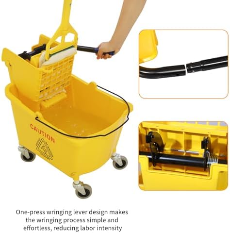 Commercial Mop Bucket with Side-Press Wringer - Image 4