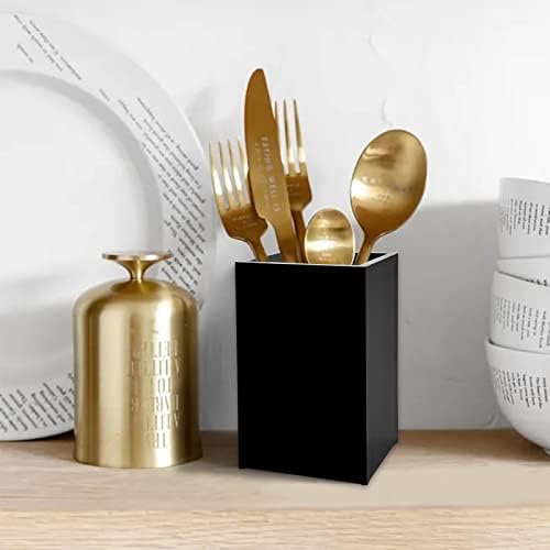 2 Pack Black Acrylic Pencil Pen Holder Cup, Desk Accessories Holder, Makeup - Image 7