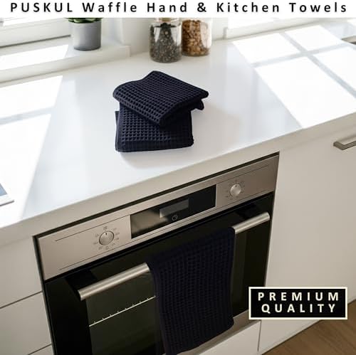 PÜSKÜL Natural 100% Turkish Cotton Waffle Hand and Kitchen Towels Set of 3 - Image 5