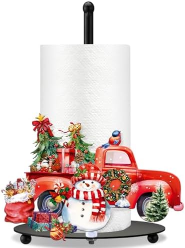 MorningRo Christmas Paper Towel Holder Red Truck Countertop Kitchen Decor and by MorningRo