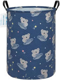 Round Laundry Basket Collapsible Storage Hamper Organizer Space Koala by LANGYASHAN