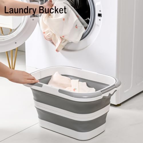 2 Pack Collapsible Bucket with Handle 16L, Foldable Rectangular Plastic Water - Image 7