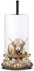 Shimeyao Highland Cow Paper Towel Holder Rustic Metal Stand Kitchen Decor by Shimeyao