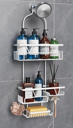 DAOYA Over the Shower Head Caddy, 3 Tier Anti-Swing Bathroom Organizer by DAOYA