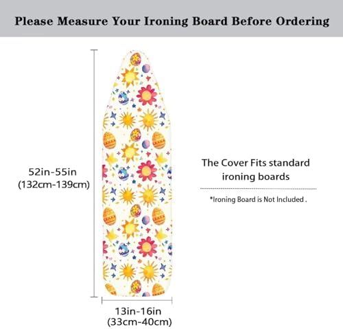 Easter Egg Steam Ironing Board Cover, Cartoon Sun Star Pattern Stain Resistant - Image 5