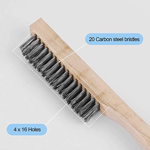 ZOENHOU 12 Pieces 10 Inches Wire Brush Wooden Handle - Image 3