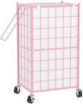 WOWLIVE Rolling Laundry Basket, Metal Wire Frame Laundry Hamper by WOWLIVE