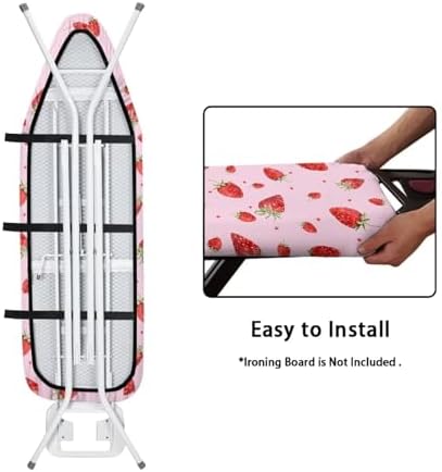 Strawberry Print Ironing Board Cover and Pad 15x54 Inch Machine Washable - Image 5