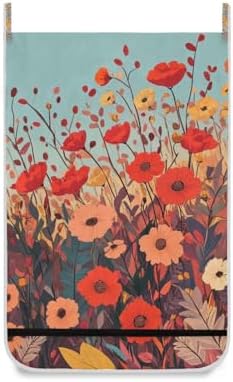 Autumn Poppy Flowers Door Hanging Laundry Hamper Bag - Image 2