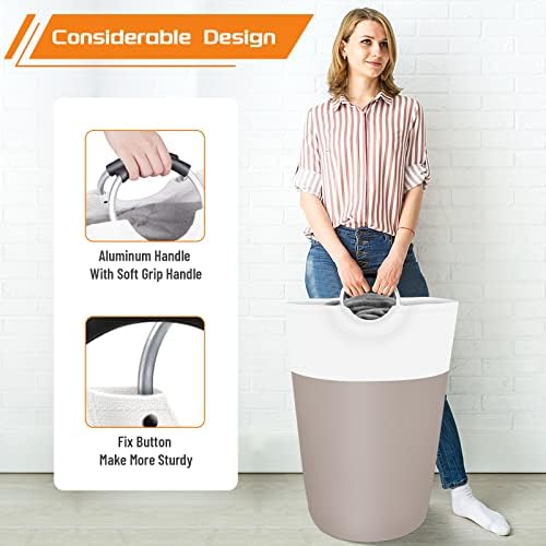 BlissTotes 75L Laundry Basket, Freestanding Collapsible Hamper - Image 5