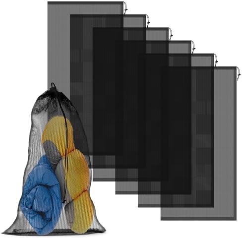 6 Pack Mesh Bag Drawstring for Storage, 23 x 47 Inch Net Bags by COIDEA