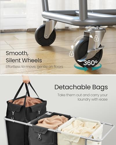 SONGMICS 3-Section Laundry Basket - Image 5