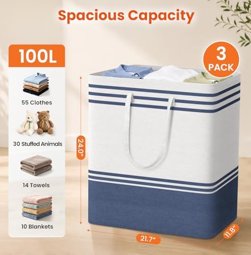 TranquilRelax 3-Pack Laundry Basket, Laundry Hamper - Image 2