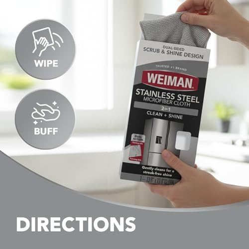 Weiman Microfiber Cloth for Stainless Steel, Safely Traps and Removes Dirt - Image 7