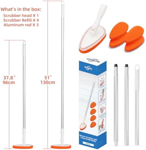 Qaestfy Bathtub Scrubber, Adjustable Long Handled Scrub Brush - Image 6