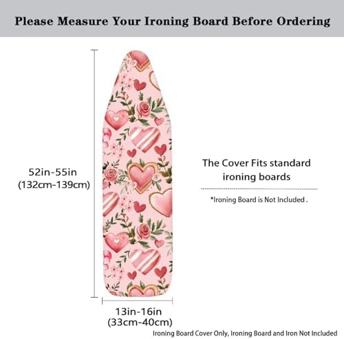Pink Rose Ironing Board Cover Love Heart Iron Board Cover Thick Romantic Home - Image 5