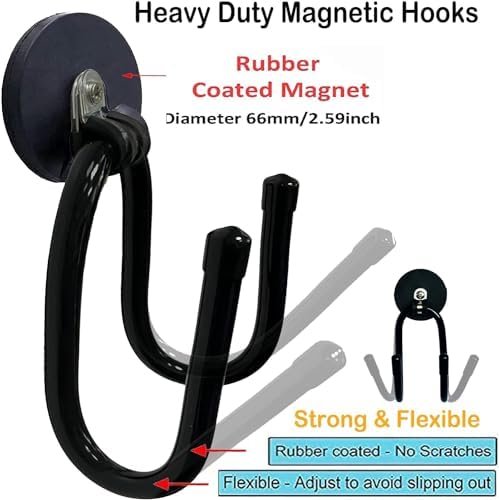 Pmsanzay 2 Pack Strong Magnetic Garage Storage Hooks, Heavy Duty Magnet - Image 3