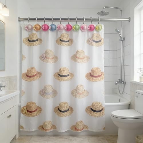 Two Fish Home Fashions Set of 12 Decorative Sunhat Shower Curtain Hooks - Image 4