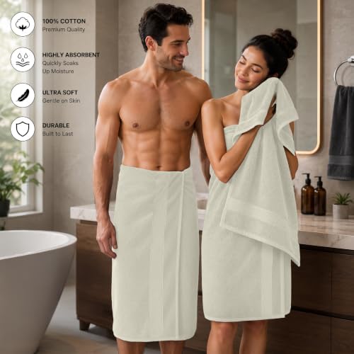 DAN RIVER 600 GSM Cotton Large Bath Towels Set of 4, 27 x 54 Inches - Image 3