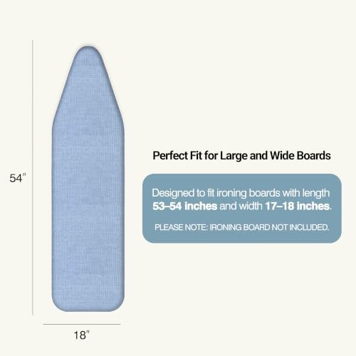 UniSimp Ironing Board Cover and Pad 18"x54" Extra Thick Natural Cotton - Image 2