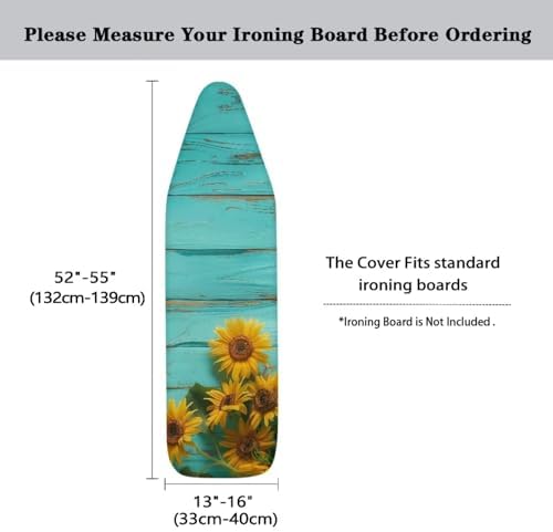 Wooden Sunflower Ironing Board Cover and Pad, Resist Scorching and Staining - Image 5