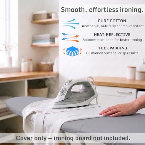 Extra Thick Ironing Board Cover 15x54 Standard Size, Padded Heat Reflective - Image 3