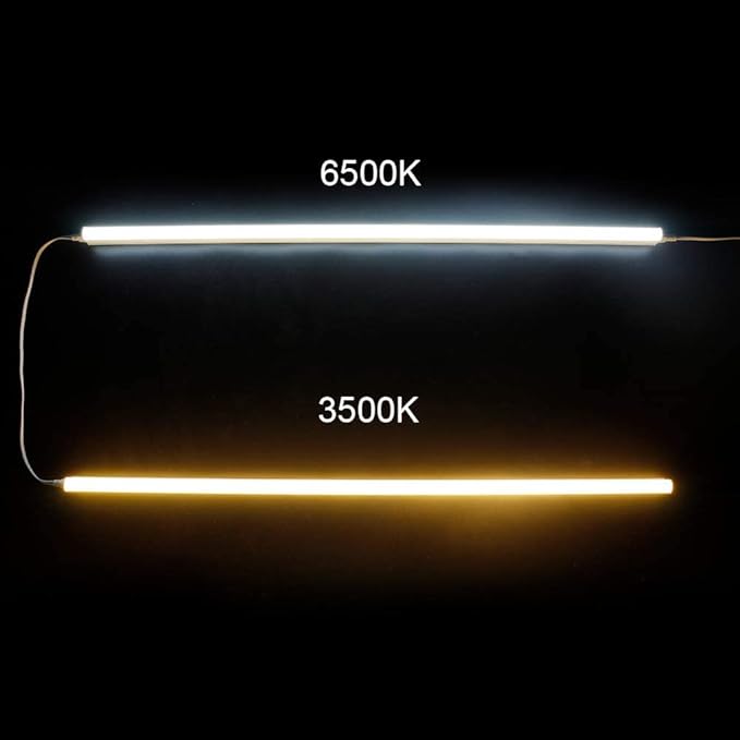 LightingWill T5 Integrated Fixture 4FT, Daylight White 6000-6500K, 20W, Linkable LED Shop Light, LED Ceiling and Under Cabinet Light,Corded Electric with Built-in ON/Off Switch, 4 Pack