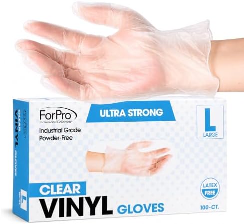 ForPro Disposable Vinyl Gloves, Industrial Grade, Powder & Latex Free, - Image 2