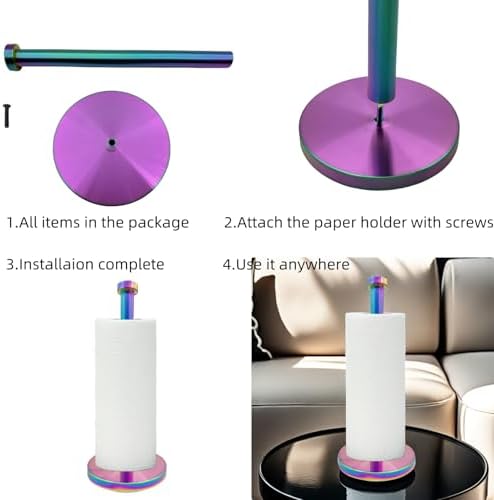 Stainless Steel Paper Towel Holder Countertop, Rainbow Kitchen Roll Holder Stand - Image 5