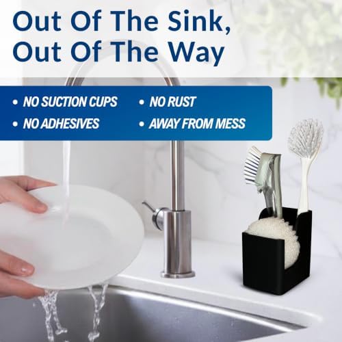 Spacewiser Silicone Sink Caddy – Sponge Dish Brush Holder - Image 6