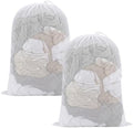 2 Pack Large Mesh Laundry Bags White 23.6x35.4 Inch by FMLIUY