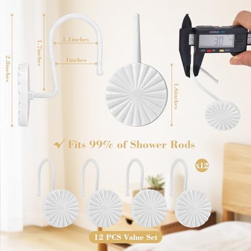 Metal Shower Curtain Hooks, Rust-Resistant Hooks - Image 3