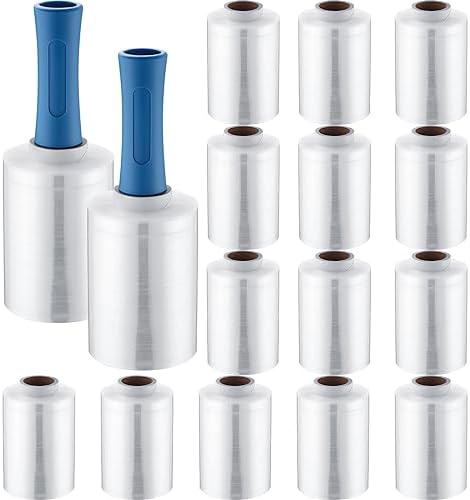 Jutom 16 Pcs Mini Stretch Film Industrial Shrink Wrap Roll Plastic Film by Jutom