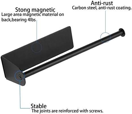 Paper Towel Holders Magnetic Steel Black Towel Roll Holders - Image 2