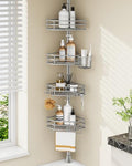 SEIRIONE Corner Shower Caddy Tension Pole, Quick Setup, Rust-Free Bathroom by SEIRIONE