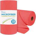 AIDEA Red Microfiber Cleaning Cloth Roll-75PK, Paper Towels 11.5"×11.5" by AIDEAHOME