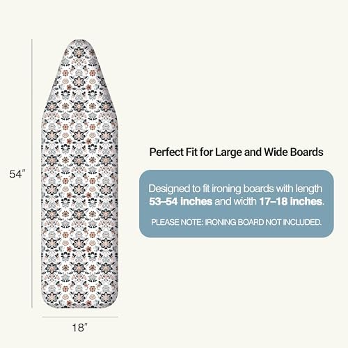 UniSimp Ironing Board Cover and Pad 18"x54" Extra Thick Natural Cotton - Image 2