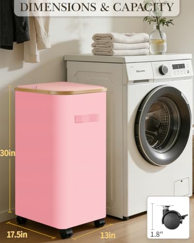 Laundry Basket with Wheels, 110L Large Rolling Laundry Hamper - Image 2