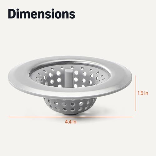 Amazon Basics 2pcs Kitchen Sink Strainer, Stainless Steel Sink Drain Strainer - Image 5