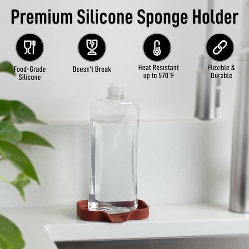 Zulay Kitchen Small Silicone Sponge Holder – Space-Saving Sink Organizer Tray - Image 5