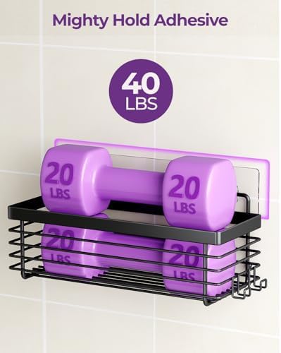 ODesign Shower Shelves Adhesive 3 Pack Stainless Steel Storage Shelve-Black - Image 3